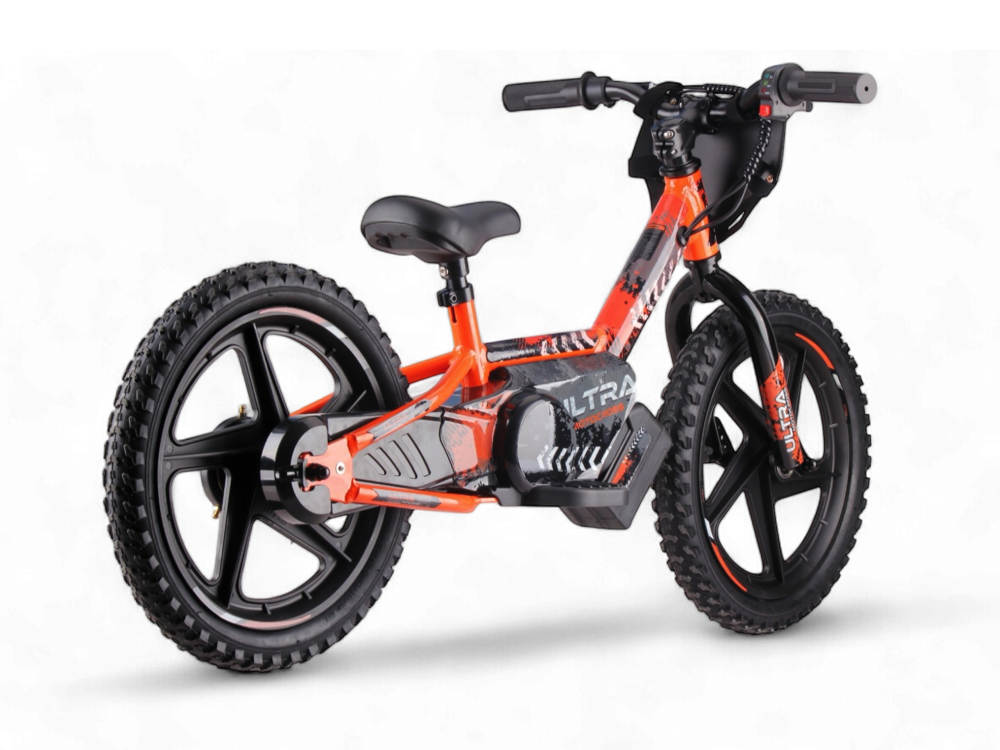 Bicicleta De Equilibrio Eléctrica De 24 Voltios Con Ruedas De 16 Pulgadas, Motor Eléctrico - Naranja.