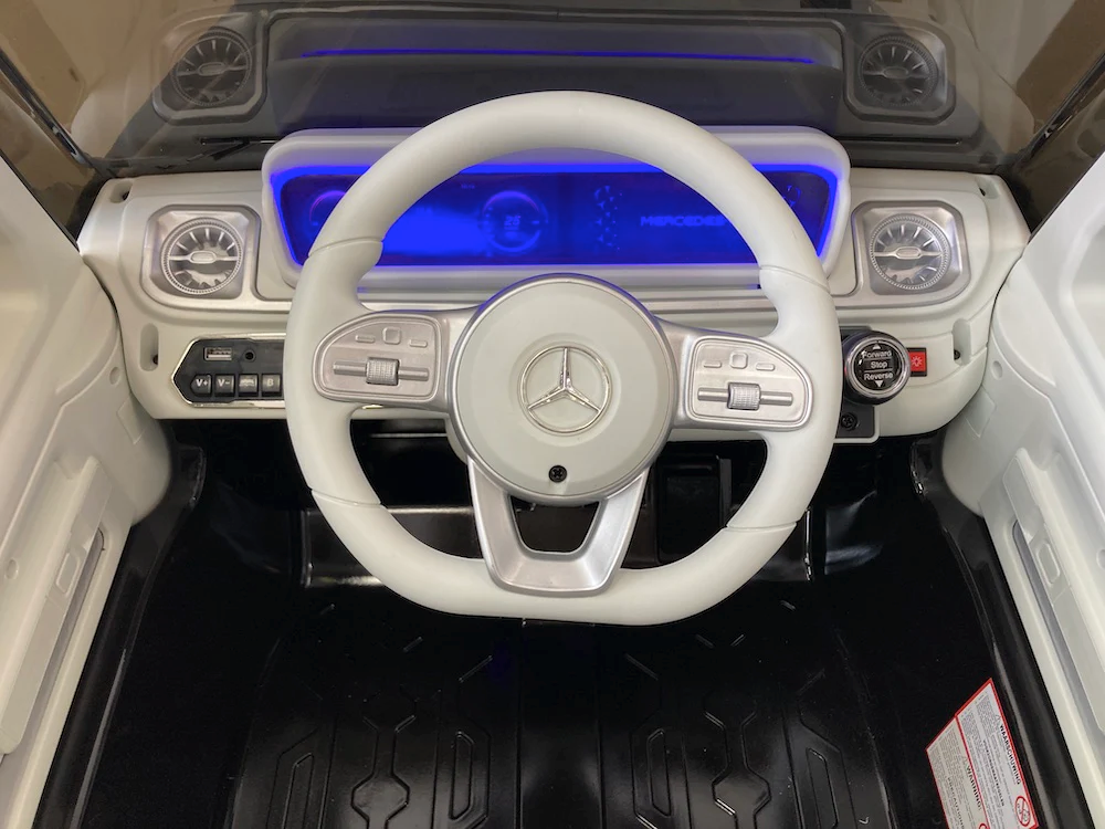Mercedes Benz Eqg, Coche Infantil Eléctrico De 12 Voltios Con Neumáticos De Goma, Asiento De Cuero Y Más!