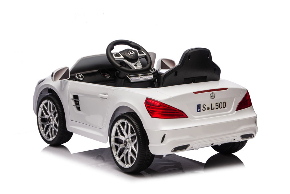 Mercedes Sl500, Coche Eléctrico Infantil De 12 Voltios Con Una Batería De Litio, Neumáticos De Goma, Asiento De Polipiel Y Mucho Más.