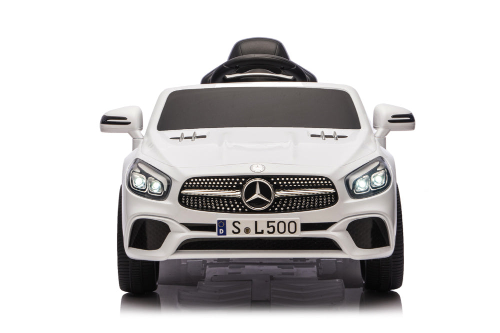Mercedes Sl500, Coche Eléctrico Infantil De 12 Voltios Con Una Batería De Litio, Neumáticos De Goma, Asiento De Polipiel Y Mucho Más.