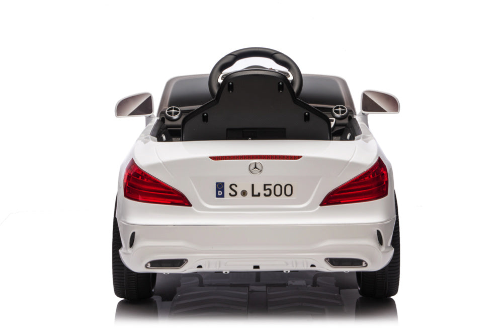 Mercedes Sl500, Coche Eléctrico Infantil De 12 Voltios Con Una Batería De Litio, Neumáticos De Goma, Asiento De Polipiel Y Mucho Más.