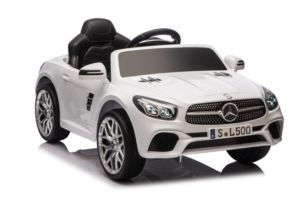 Mercedes Sl500, Coche Eléctrico Infantil De 12 Voltios Con Una Batería De Litio, Neumáticos De Goma, Asiento De Polipiel Y Mucho Más.