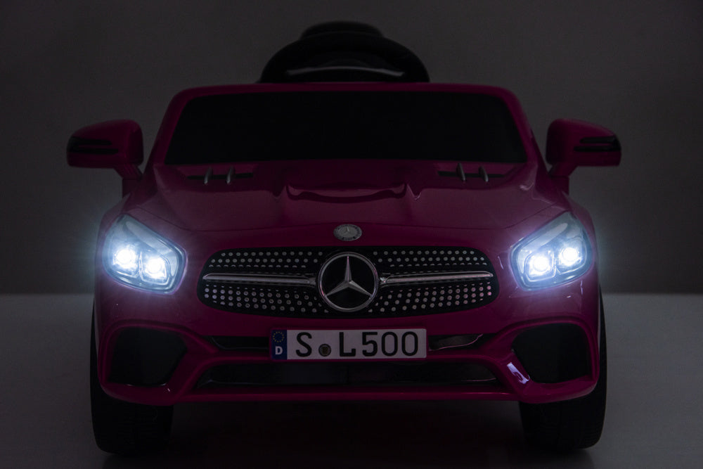 Mercedes Sl500, Coche Eléctrico Infantil De 12 Voltios Con Una Batería De Litio, Neumáticos De Goma, Asiento De Polipiel Y Mucho Más.