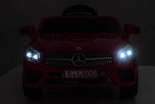 Mercedes Sl500, Coche Eléctrico Infantil De 12 Voltios Con Una Batería De Litio, Neumáticos De Goma, Asiento De Polipiel Y Mucho Más.